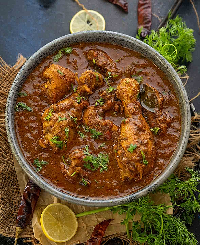 Chettinad Chicken (चेट्टिनाड चिकन) — Poulet (मुर्ग / मुरग़) du Sud de l’Inde – Tamil Nadu