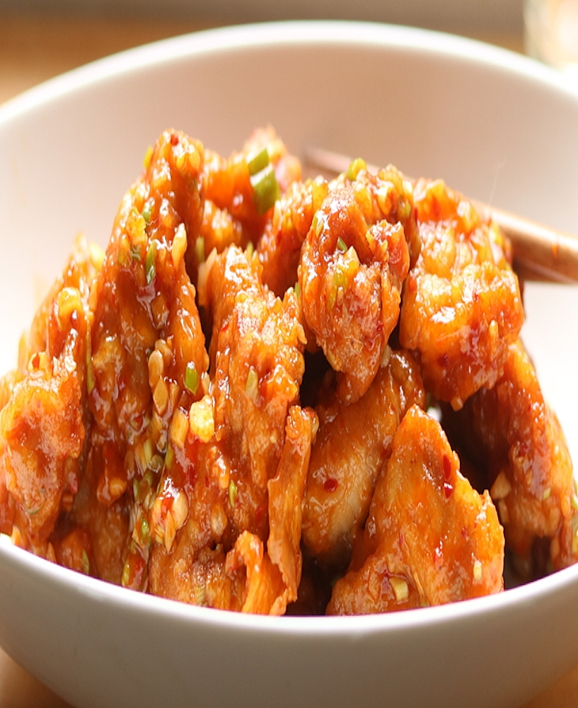 Donburi (丼物) Karaage Donburi (唐揚げ丼)  Bol de riz japonais garni de poulet frit croustillant et de bouillon savoureux.