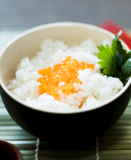 Donburi (丼物) Mentaiko Don (明太子丼) – Bol de riz chaud garni de mentaiko (œufs de colin épicés)