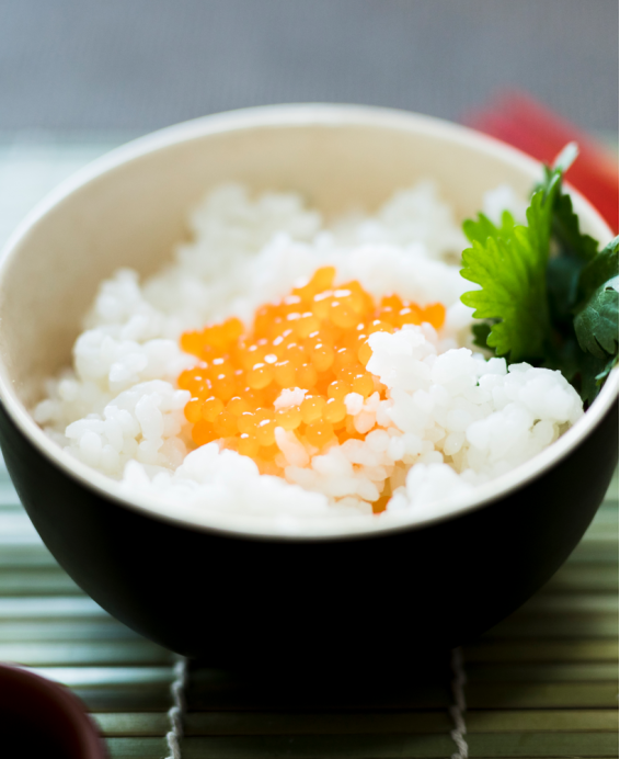 Donburi (丼物) Mentaiko Don (明太子丼) – Bol de riz chaud garni de mentaiko (œufs de colin épicés)