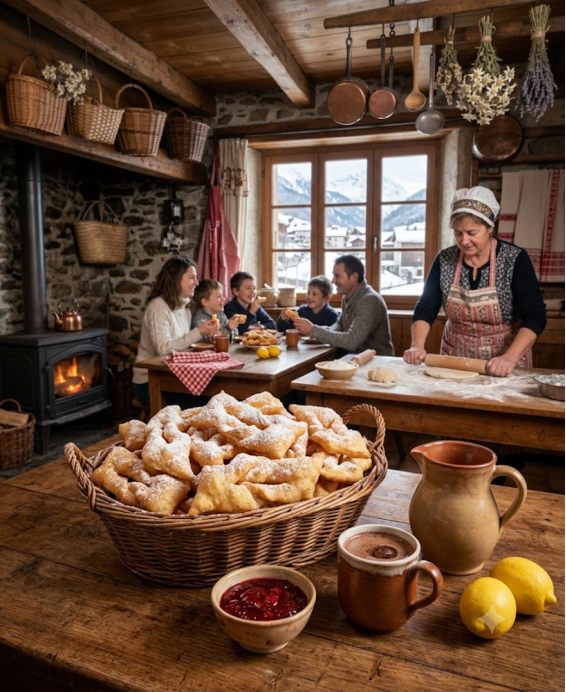 Recette des bugnes de Savoie, pâtisserie frite traditionnelle du carnaval, entre Savoie et région lyonnaise