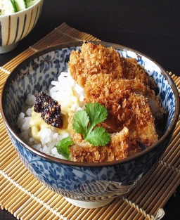Chicken Katsu チキンカツ (Japanese Breaded Chicken, Rice, Shredded Cabbage Salad, and Pickled Vegetables Tsukemono)